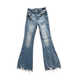 Kids Bell Bottom Jeans Light Wash Distressed Denim Flare Leg Pants size 10